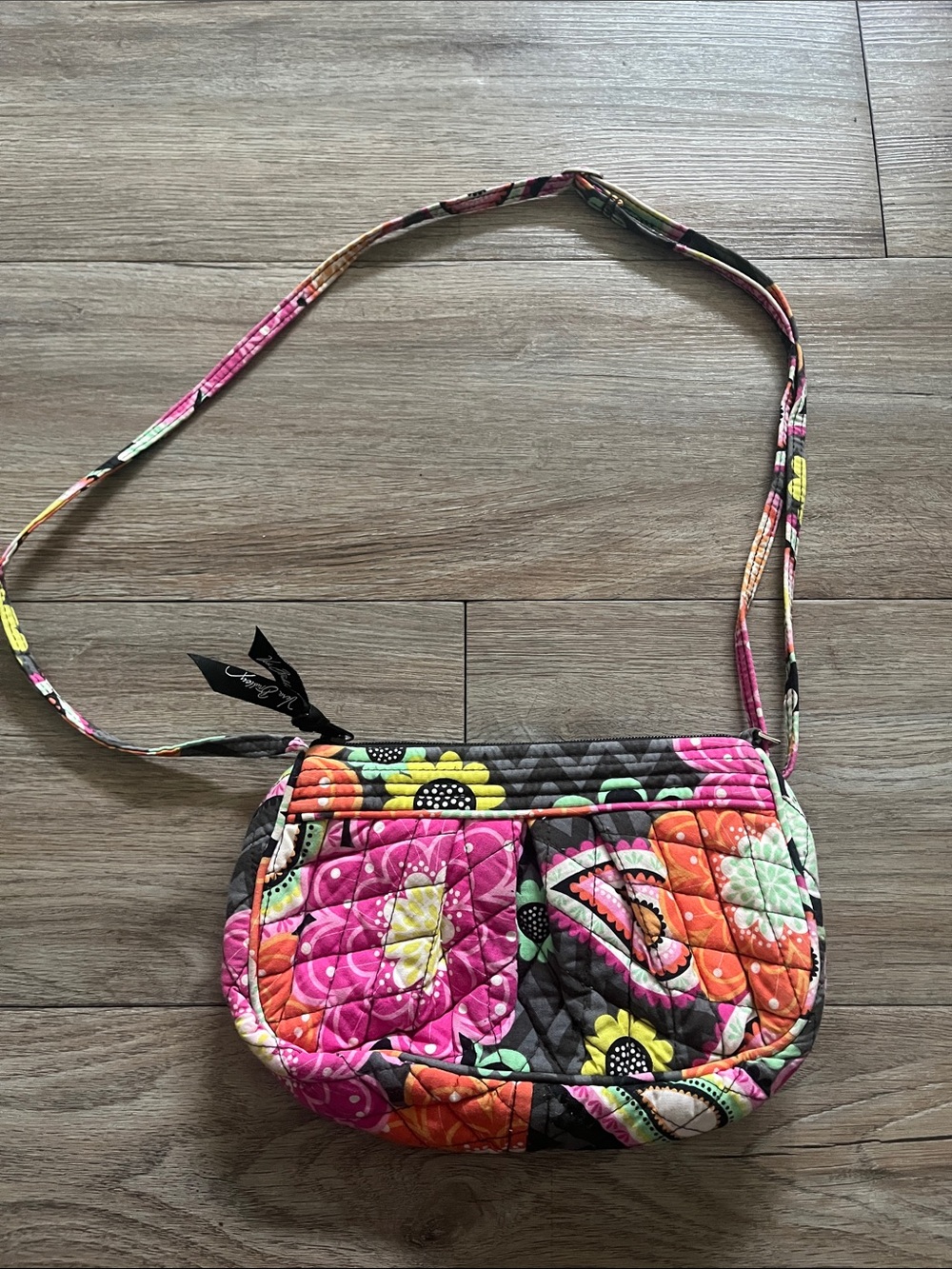 Vera Bradley Pink Multi Floral Quilted Crossbody Purse